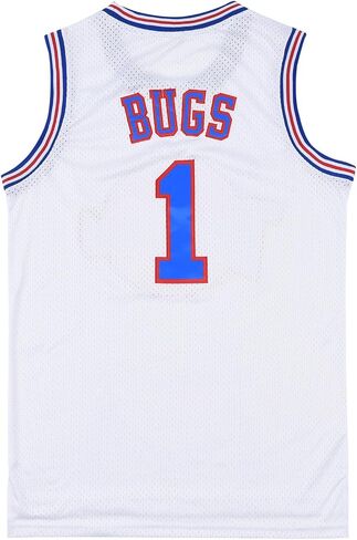 Men Basketball Jersey 1# Bugs Cosplay Costume for 90s Hip Hop Party Movie Jersey with Rabbit Party Accessories in Saudi Arabia