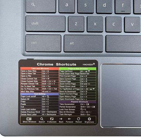 2PACK ملصق اختصارات Chromebook (3 1/8 × 2 5/8 بوصة)، ملصق اختصارات جديد لملصق ملحقات Chromebook مقاس 11.6-15.6 بوصة in Saudi Arabia
