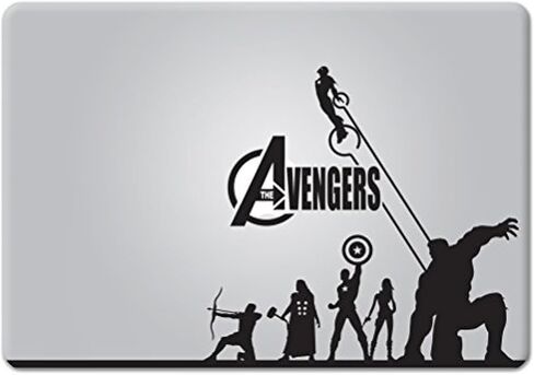 ملصق لاصق من الفينيل مقطوع بالقالب من Avengers لنافذة السيارة للكمبيوتر المحمول MacBook (أسود) in Kuwait