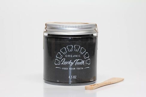 Zero Waste Glass jar Charcoal Toothpaste Xtra Whitening Toothpaste - by Lucky Teeth - All Natural, Organic, Remineralizing and Fortifying (2 oz Glass) in Saudi Arabia