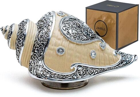 JARLL Luxury Golden Conch Music Box, Exquisite Rotating Sculpture for Home Décor, Weddings, Anniversaries, Meditation Spaces, Meaningful Gifts, Plays 'Memory' Tune in Saudi Arabia