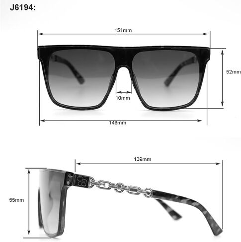 جيسيكا سيمبسون للسيدات J6194 النظارات الشمسية مربعة درع عصرية مع حماية UV400. هدايا جلام لها ، 148 ملم in Saudi Arabia