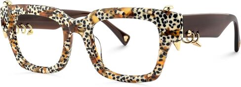 VOOGLAM Glasses Sabrina Punk Rock Frame Non-Prescription Eyeglasses 50mm in Saudi Arabia