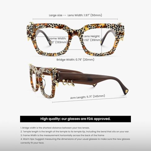 VOOGLAM Glasses Sabrina Punk Rock Frame Non-Prescription Eyeglasses 50mm in Saudi Arabia