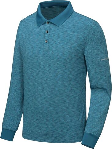Little Donkey Andy Men's Long Sleeve Polo Shirt Quick Dry Moisture Wicking Sun Protect Sports Pullover Golf Shirt in Saudi Arabia