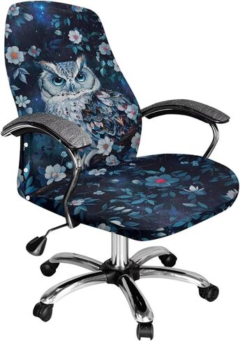 Owl Office Chair Covers Christmas Decoration Universal Protective Stretchable Computer Chair Slipcovers for Rotating Chairs High Back Chair Desk Chair Seat Cushion Cover,L in Saudi Arabia