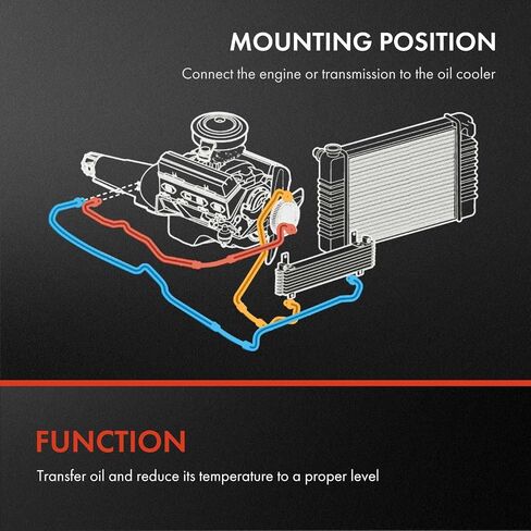 A-Premium Engine Oil Cooler Line Line Assembly متوافق مع Chevrolet S10 Blazer 1988-1994 GMC S15 Jimmy Sonoma Syclone Typhoon Oldsmobile Bravada in Saudi Arabia