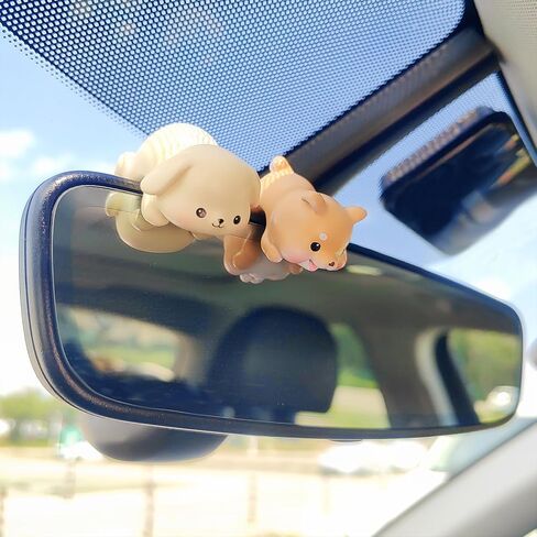 Cute Animal Rear View Mirror Accessories, Car Center Screen Decoration Dashboard Ornament, Car Accessories Interior for Women/Men Computer Monitor Decor in Saudi Arabia