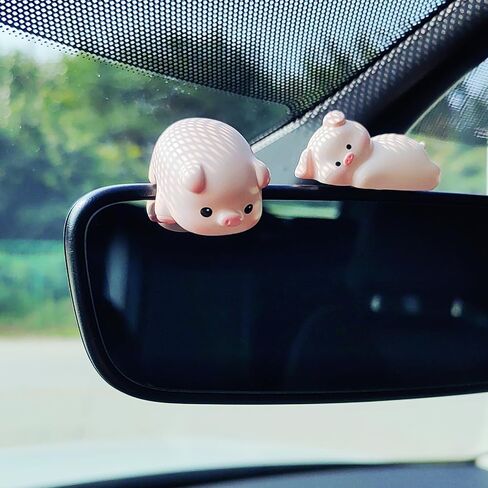 Cute Animal Rear View Mirror Accessories, Car Center Screen Decoration Dashboard Ornament, Car Accessories Interior for Women/Men Computer Monitor Decor in Saudi Arabia
