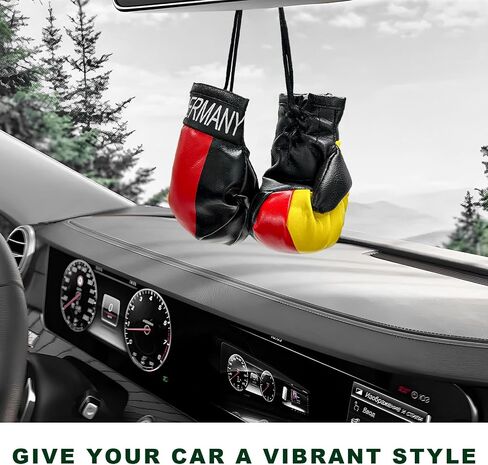 1 Pair Mini Boxing Gloves for Car Mirror, Novelty Miniature Punching Gloves Automobile Mirror Hanging Accessories, Christmas Ornament Hanging Decoration for Home & Car Use (Italy) in Saudi Arabia