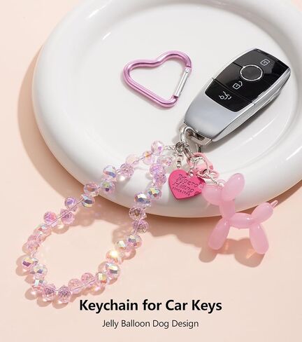 Bag Charms Balloon Dog Keychains for Women Cute Bling Keychain Wristlet, Girly Key Chain Accessories for Handbag Purse in Saudi Arabia