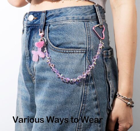 Bag Charms Balloon Dog Keychains for Women Cute Bling Keychain Wristlet, Girly Key Chain Accessories for Handbag Purse in Saudi Arabia