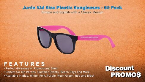 DISCOUNT PROMOS Junie Kid Size Plastic Sunglasses Pack - Lenses UV Protection, Beach Glasses in Saudi Arabia