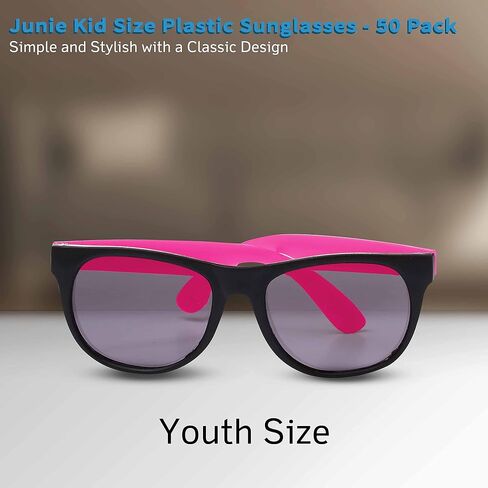 DISCOUNT PROMOS Junie Kid Size Plastic Sunglasses Pack - Lenses UV Protection, Beach Glasses in Saudi Arabia