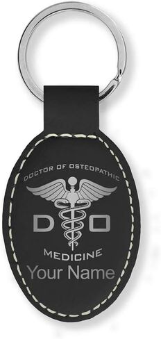 LaserGram Oval Keychain, DO Doctor of Osteopathic Medicine, Personalized Engraving Included in Kuwait