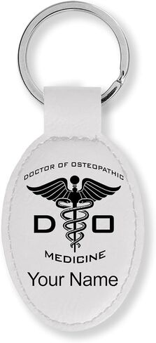 LaserGram Oval Keychain, DO Doctor of Osteopathic Medicine, Personalized Engraving Included in Kuwait