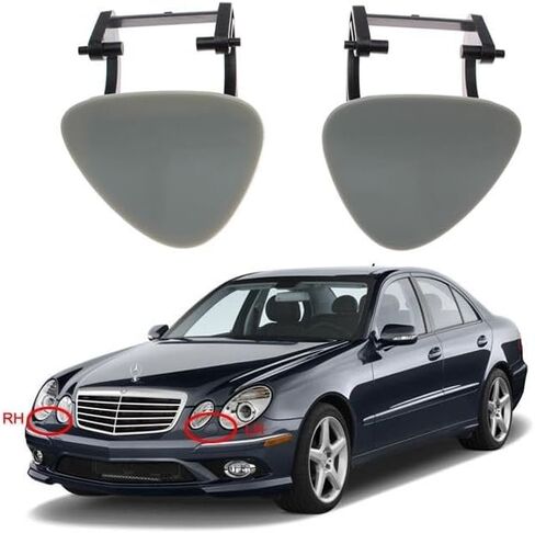 Unpainted Front Bumper Headlight Washer Spray Nozzle Jet Cover Cap for Mercedes W211 E200 E280 E350 E550 E63 2006 2007 2008 2009(Gray-LH) in Saudi Arabia