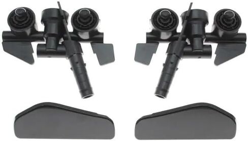 Front Bumper Headlight Washer Spray Nozzle Jet Cover Cap for BMW 3 Series E46 1997 1998 1999 200-2005 61677066847 61677066848(Black-LH Set) in Saudi Arabia