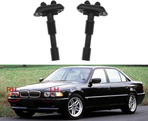 غسالة الأمامية غسالة الغسالة الأمامية لفوهة الفوهة الطفرة ل BMW 7 Series E38 1994 1995 1996 1997 1998 1999 2000 2001 (Black RH) in Saudi Arabia