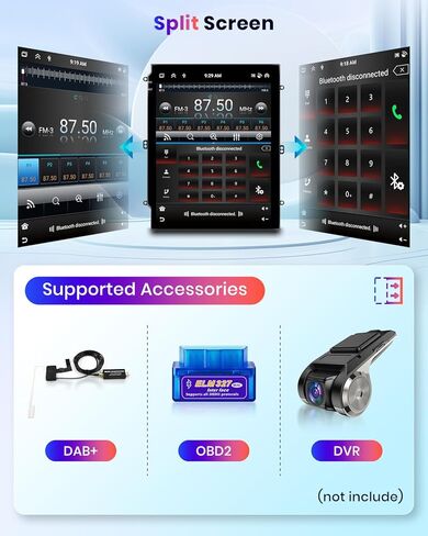 Radio for Toyota Fortuner Hilux 2005 2006 2007 2008 2009 2010 2011 2012 2013 2014 Android 13 Car Stereo with GPS Navigation, Rimoody 9.7 Inch Touch Screen Mirror Link Bluetooth FM WiFi Backup Camera in Kuwait