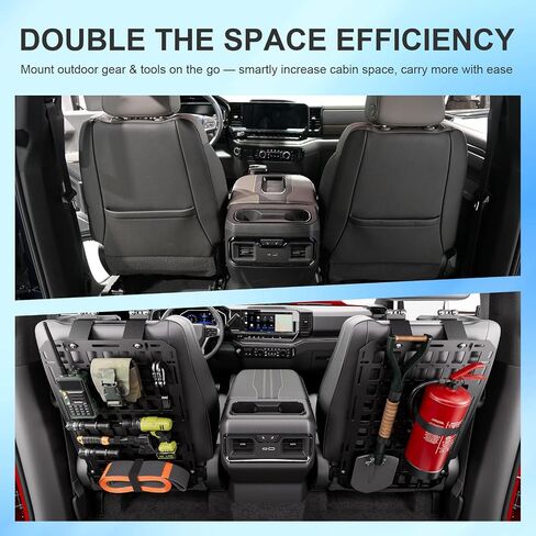 1PC Seat Back Molle Panel Compatible with 2019-2025 Chevy Silverado GMC Sierra 1500 Seat Back Organizers Molle Tactical Truck Organizer Replacement for 2019-2025 Chevy Silverado Accessories in Saudi Arabia
