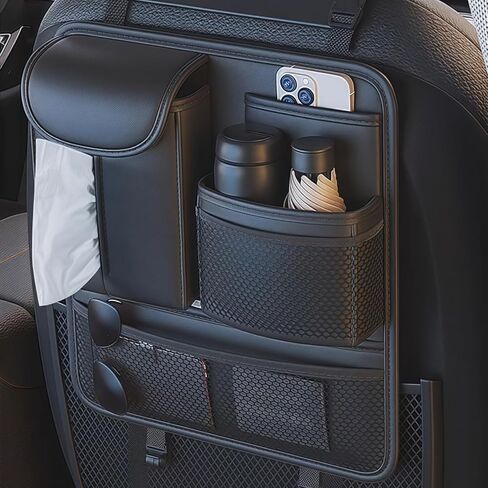 منظم سيارات المقعد الخلفي ، منظم المقاعد للمتسابقين ، منظم تخزين السيارات للسفر ، 5 جيوب تخزين منظم مقعد in Kuwait