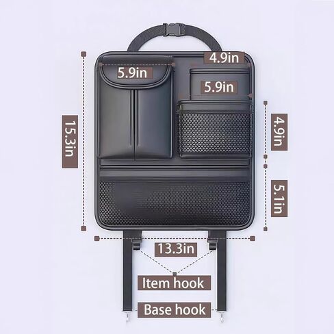 منظم سيارات المقعد الخلفي ، منظم المقاعد للمتسابقين ، منظم تخزين السيارات للسفر ، 5 جيوب تخزين منظم مقعد in Kuwait