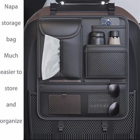 منظم سيارات المقعد الخلفي ، منظم المقاعد للمتسابقين ، منظم تخزين السيارات للسفر ، 5 جيوب تخزين منظم مقعد in Kuwait