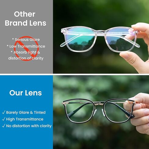 نظارات GUDVUE Blue Light، نظارات بيضاوية خفيفة الوزن للغاية، نظارات قراءة الكمبيوتر / الألعاب / التلفزيون / الهواتف للنساء / الرجال، مضادة للوهج / UV400 / إجهاد العين، بيضاوية/Pupple in Kuwait