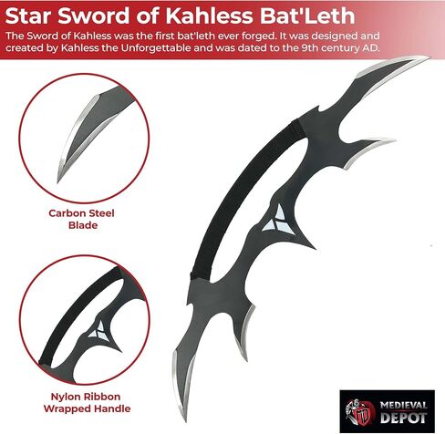MedievalDepot Star Klingon Bat'leth Sword - Premium Carbon Steel - 28 Inches - Display or Cosplay in Kuwait