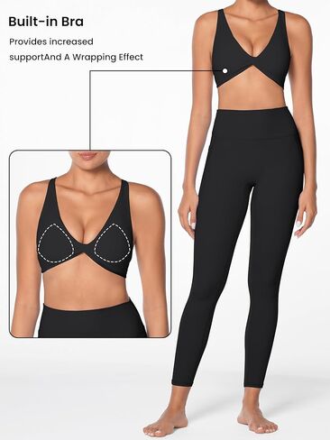 Sunzel Women's V-Neck Twist Sports Bra تأثير منخفض مع منصات قابلة للإزالة عبر الأشرطة عارية الذروة تخرج من العصيات المبطنة غير الرسمية in Saudi Arabia