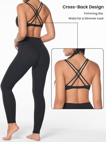 Sunzel Women's V-Neck Twist Sports Bra تأثير منخفض مع منصات قابلة للإزالة عبر الأشرطة عارية الذروة تخرج من العصيات المبطنة غير الرسمية in Saudi Arabia