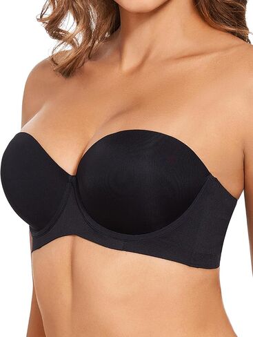 Strapless Push Up Bras for Women Thick Padded Balconette Seamless Convertible Bra for Small Chested Add a Cup in Saudi Arabia