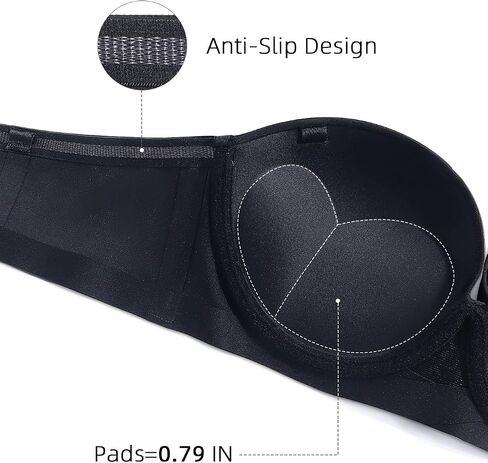 Strapless Push Up Bras for Women Thick Padded Balconette Seamless Convertible Bra for Small Chested Add a Cup in Saudi Arabia