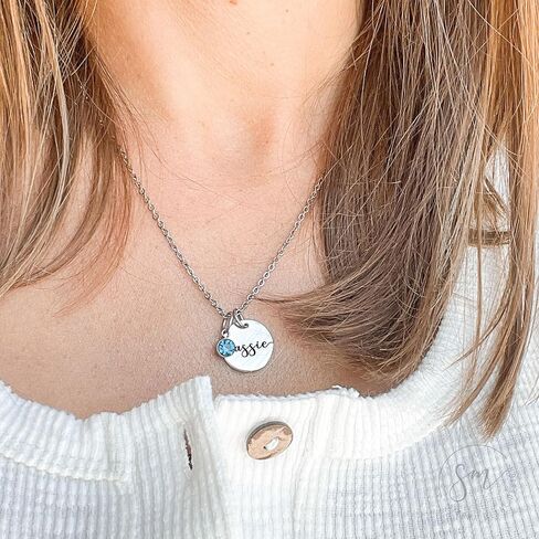 Personalized Birthstone Necklace | Custom Name Necklace | Girlfriend Gift | Friend Necklace for Women | Kinsley Birthstone Necklace Custom KINSLEY-BS-DISC in Saudi Arabia