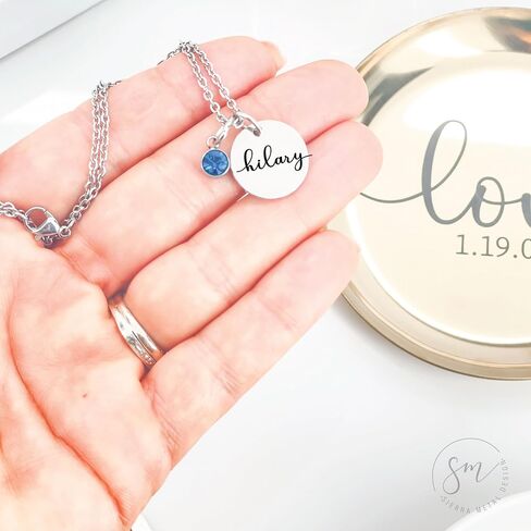 Personalized Birthstone Necklace | Custom Name Necklace | Girlfriend Gift | Friend Necklace for Women | Kinsley Birthstone Necklace Custom KINSLEY-BS-DISC in Saudi Arabia