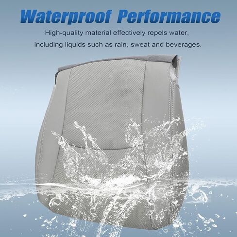 SecosAutoparts Gray Front Driver Side Bottom Perforated Microfiber Leather Seat Cover Replacement Compatible with Toyota Highlander 2008 2009 2010 2011 2012 2013 in Kuwait