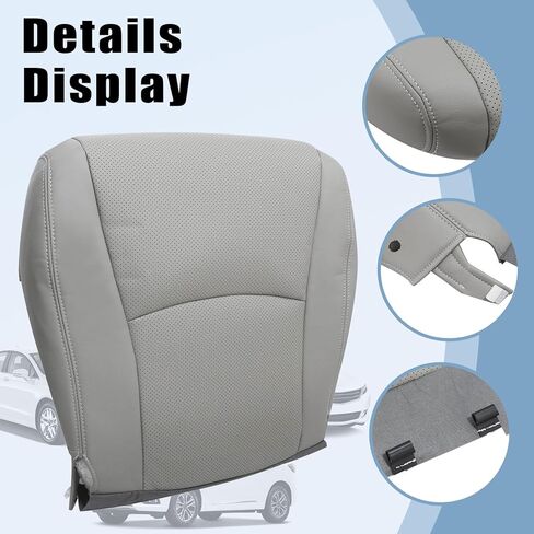 SecosAutoparts Gray Front Driver Side Bottom Perforated Microfiber Leather Seat Cover Replacement Compatible with Toyota Highlander 2008 2009 2010 2011 2012 2013 in Kuwait