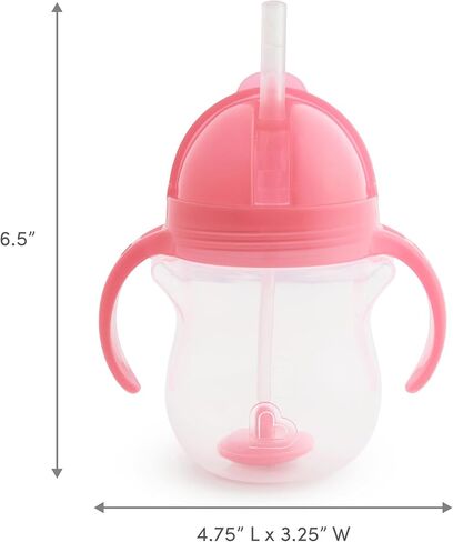 Munchkin أي أكواب Sippy زاوية للأطفال الصغار ، كوب قش مرجح للانسكاب مع مقابض انتقالية للأطفال 6 أشهر وما فوق ، 2 عبوة ، أزرق/أخضر in Kuwait