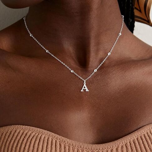 Initial Necklaces for Women Dainty Gold Letter Pendant Necklace 14k Gold Plated A-Z Name Necklaces Cute Charm Choker Necklace Fashion Accessories Non Tarnish Trendy Jewelry Gift in Saudi Arabia