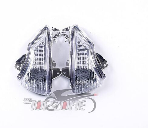 TOPZONE Compatible For Kawasaki 2009-2010-2011 EX650 ER-6F/ Ninja 650; 2009-2010-2011 ER-6N; Front Turn Signal Lights Blinker Idicator (Smoke Color, LED Turn Signal) in Kuwait