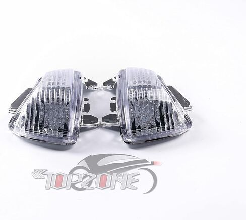 TOPZONE Compatible For Kawasaki 2009-2010-2011 EX650 ER-6F/ Ninja 650; 2009-2010-2011 ER-6N; Front Turn Signal Lights Blinker Idicator (Smoke Color, LED Turn Signal) in Kuwait