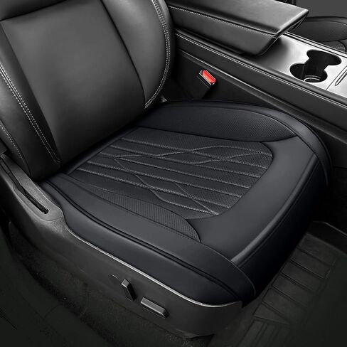 SanQing Car Seat Cover Luxury Napa Leather Seat Covers for Tesla Model Y Car Rear Seat Bottom,Heavy Duty Seat Cushion Protector Without Backrest (Black Rear) in Saudi Arabia