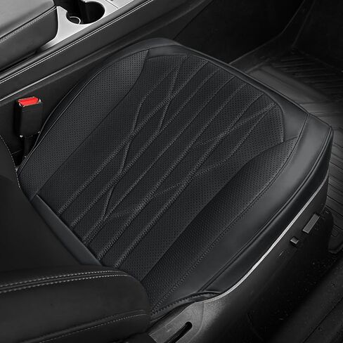 SanQing Car Seat Cover Luxury Napa Leather Seat Covers for Tesla Model Y Car Rear Seat Bottom,Heavy Duty Seat Cushion Protector Without Backrest (Black Rear) in Saudi Arabia