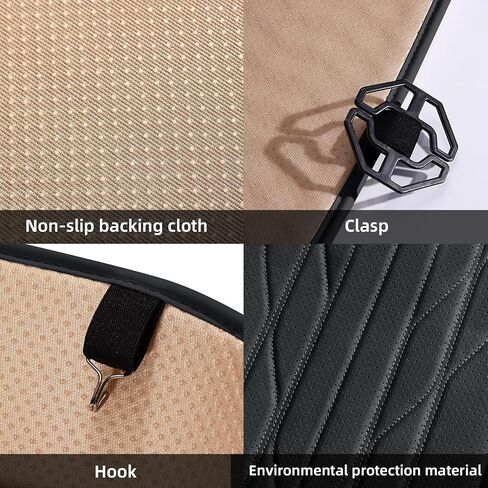 SanQing Car Seat Cover Luxury Napa Leather Seat Covers for Tesla Model Y Car Rear Seat Bottom,Heavy Duty Seat Cushion Protector Without Backrest (Black Rear) in Saudi Arabia