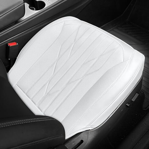 SanQing Car Seat Cover Luxury Napa Leather Seat Covers for Tesla Model Y Car Rear Seat Bottom,Heavy Duty Seat Cushion Protector Without Backrest (Black Rear) in Saudi Arabia
