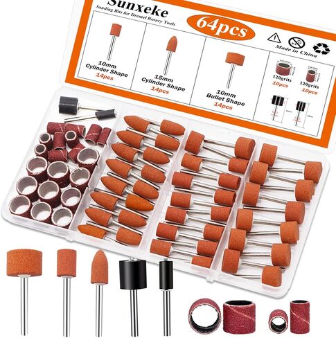 400 Pieces Sanding Drums Kit,Drum Sander Sleeves 376pcs (80 120 240 320 400 600Grit),24Pcs Drum Mandrels diameters,for Dremel Rotary Tool in Saudi Arabia