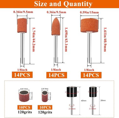 400 Pieces Sanding Drums Kit,Drum Sander Sleeves 376pcs (80 120 240 320 400 600Grit),24Pcs Drum Mandrels diameters,for Dremel Rotary Tool in Saudi Arabia