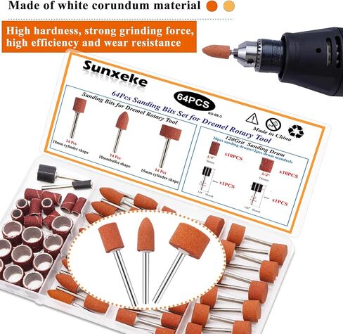 400 Pieces Sanding Drums Kit,Drum Sander Sleeves 376pcs (80 120 240 320 400 600Grit),24Pcs Drum Mandrels diameters,for Dremel Rotary Tool in Saudi Arabia