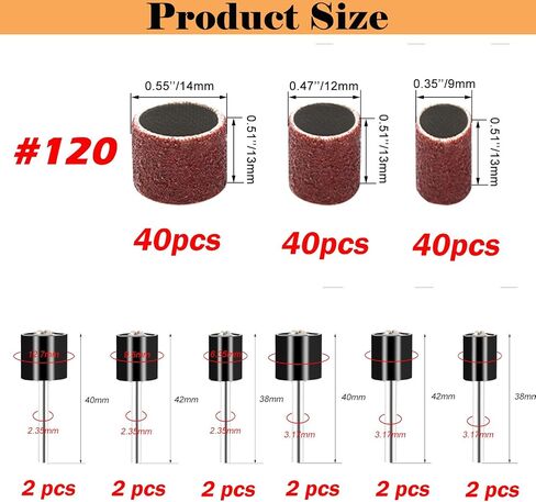 400 Pieces Sanding Drums Kit,Drum Sander Sleeves 376pcs (80 120 240 320 400 600Grit),24Pcs Drum Mandrels diameters,for Dremel Rotary Tool in Saudi Arabia